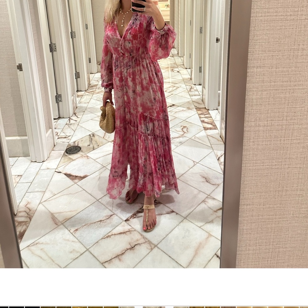 Elegant Pink Floral Maxi Dress